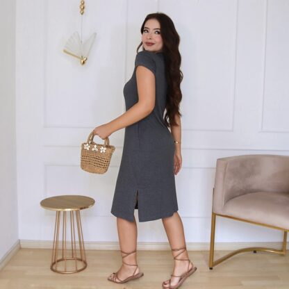 Vestido Curto com Bolsos em Malha de Viscose Elastano - Image 12