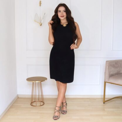 Vestido Curto em Malha de Viscose Elastano - Preto