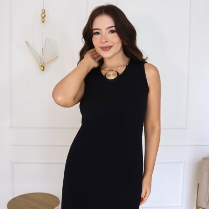 Vestido Curto em Malha de Viscose Elastano - Preto - Image 9